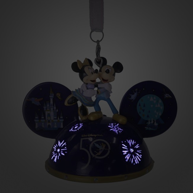 Disney Parks Disneyland 2022 Mickey & Minnie Mouse Light Up Ear Hat Ornament NWT 