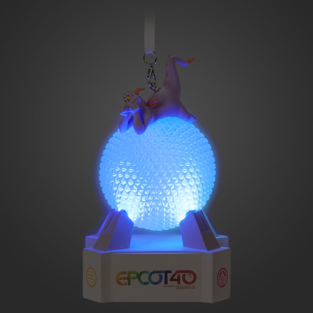 Spaceship Earth with Figment Light-Up Ornament – EPCOT 40th Anniversary