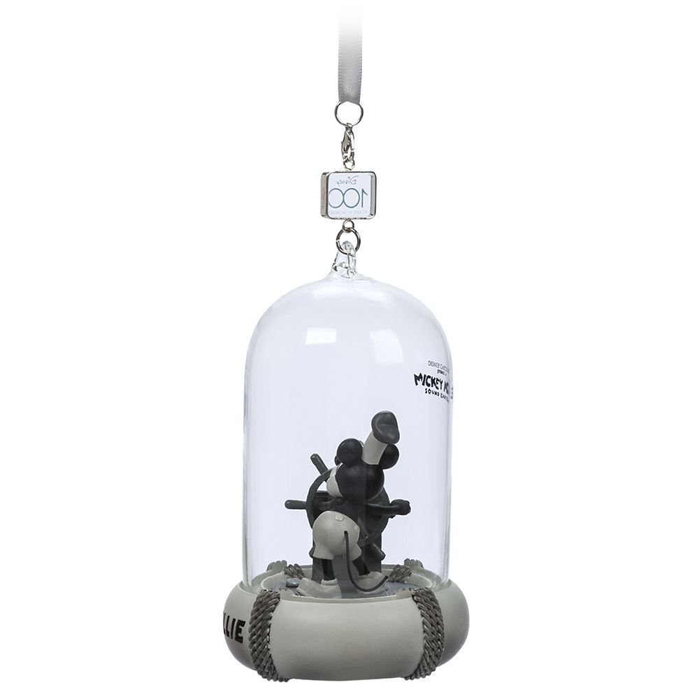 Mickey Mouse Light-Up and Sound Living Magic Sketchbook Ornament – Steamboat Willie – Disney100