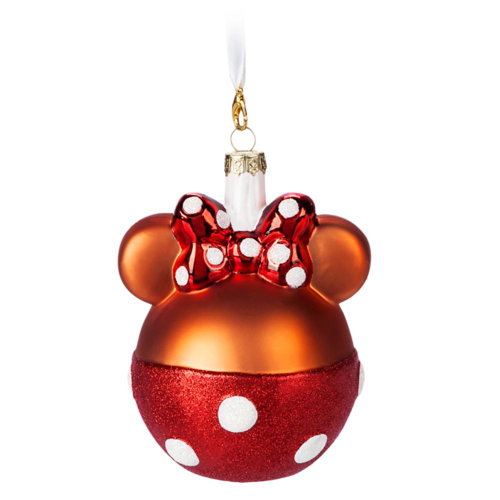 Minnie Mouse Apple Glass Ornament