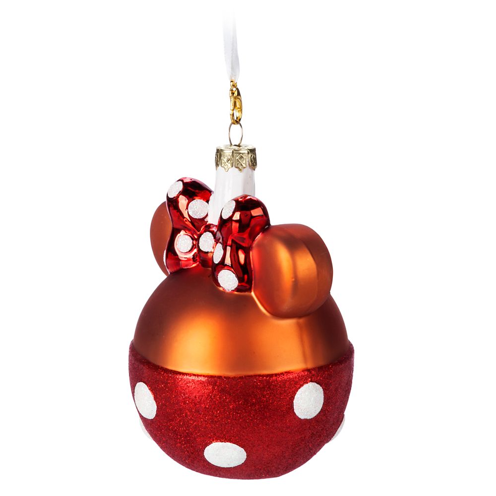 Minnie Mouse Apple Glass Ornament