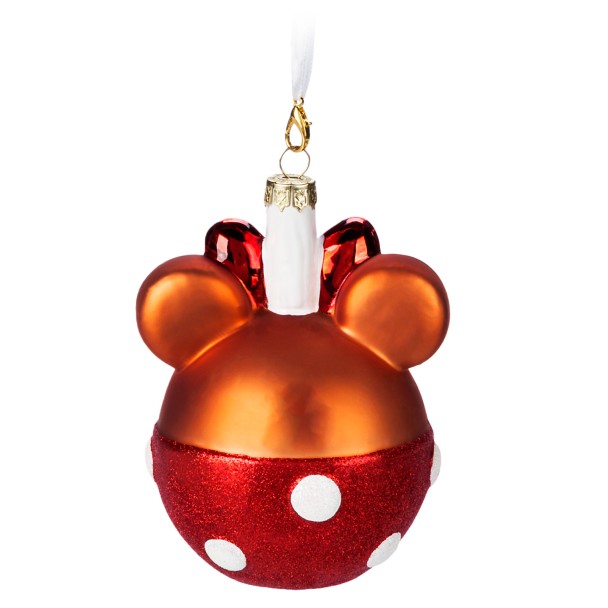 Minnie Mouse Apple Glass Ornament