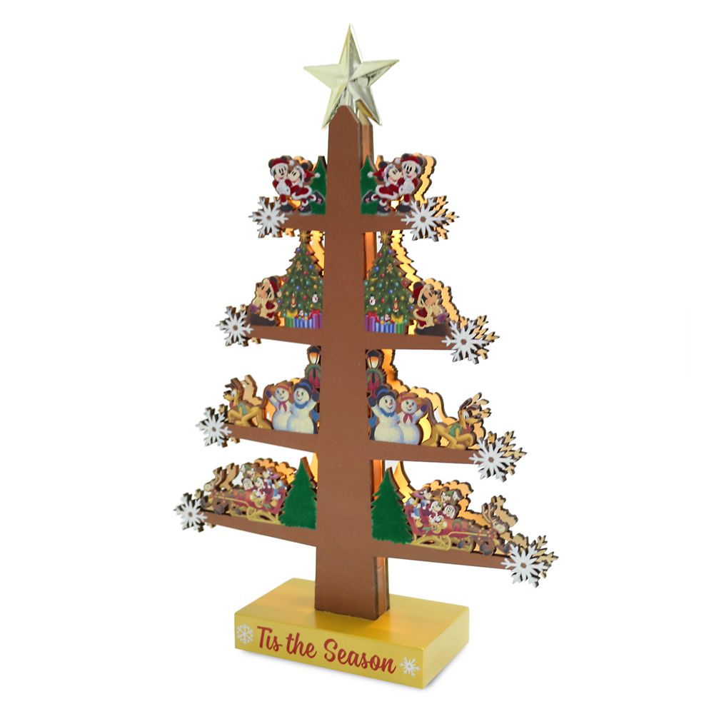 Santa Mickey Mouse and Friends Wooden Light-Up Holiday Tree available online