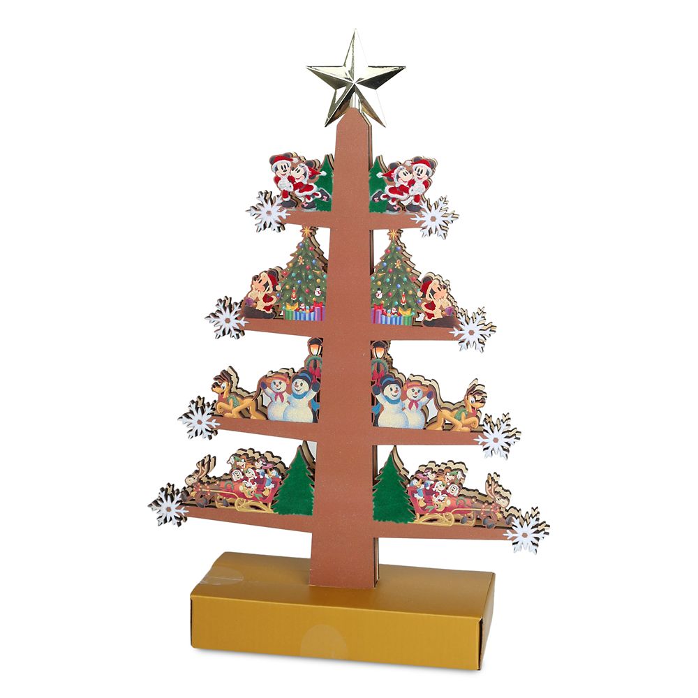 Santa Mickey Mouse and Friends Wooden Light-Up Holiday Tree