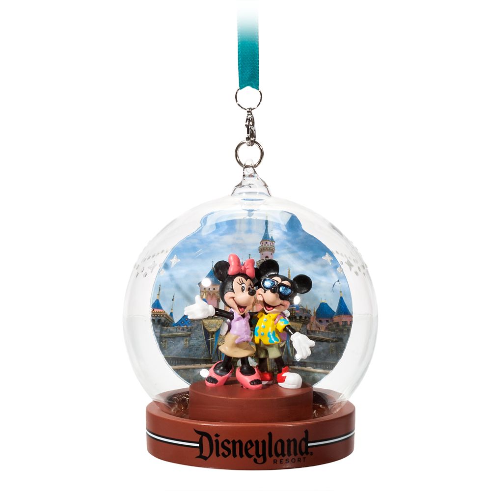 Mickey and Minnie Mouse Glass Dome Ornament – Disneyland