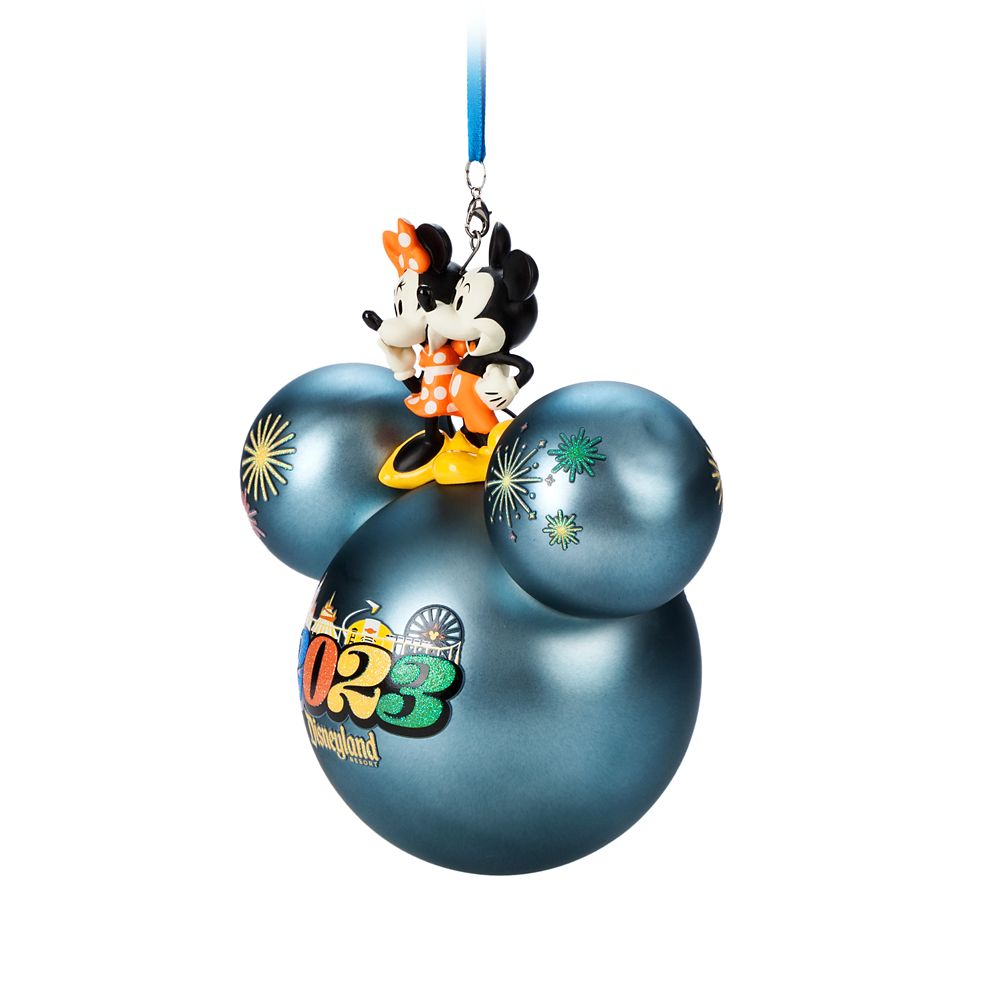 Mickey and Minnie Mouse Icon Glass Ball Ornament &ndash;&nbsp;Disneyland 2023