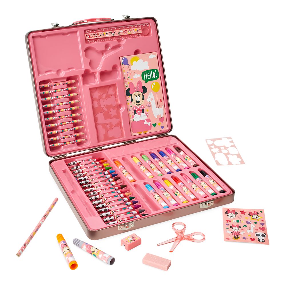 Minnie Mouse Tin Case Art Kit Disney Store