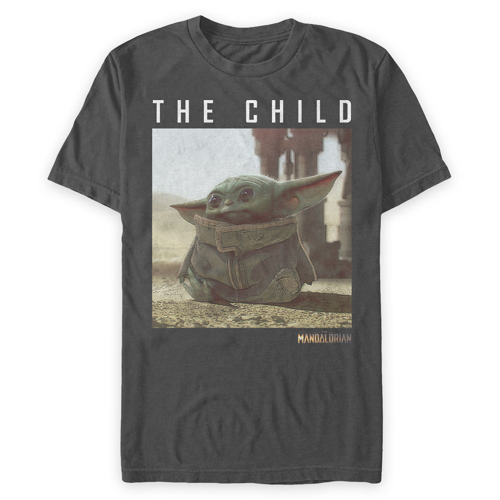 The Child  Star Wars: The Mandalorian Logo T-Shirt for Men  Dark Gray Official shopDisney