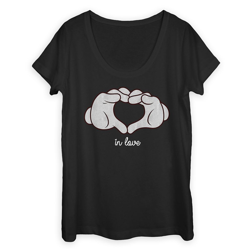 Minnie Mouse Gloves Couples T-Shirt for Women  Valentines Day Official shopDisney