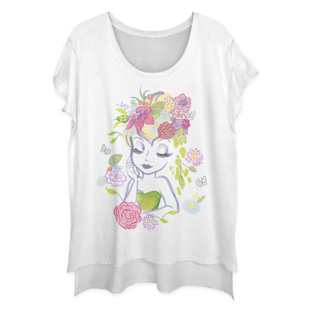 Tinker Bell Floral Fashion T-Shirt for Women