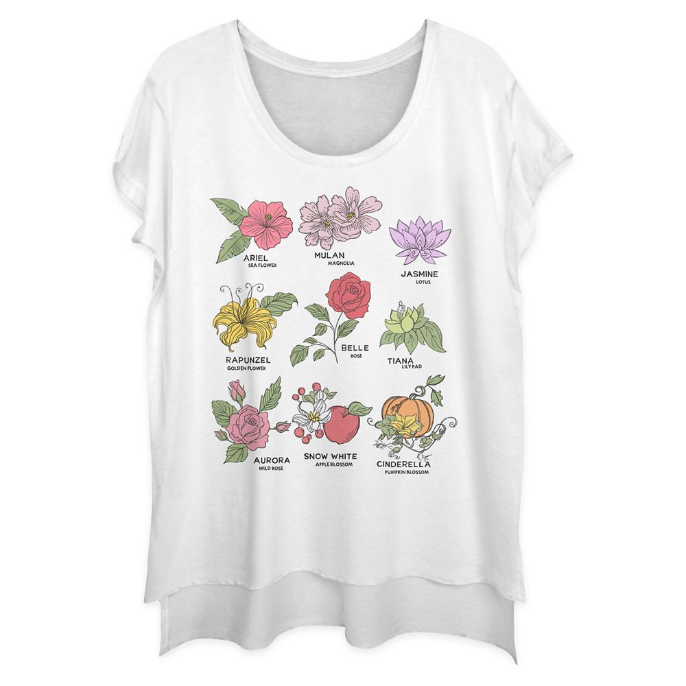 Disney Princess Floral Fashion T-Shirt for Women