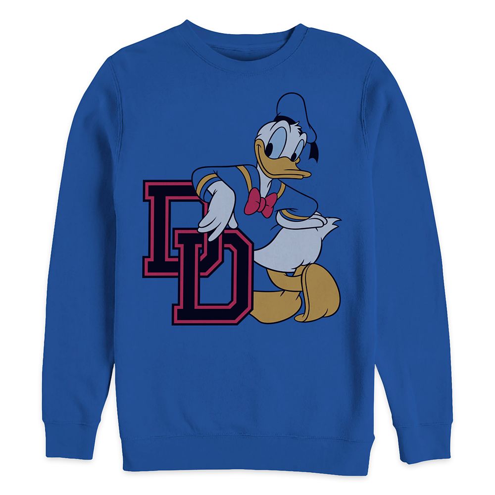Donald Duck Varsity Sweatshirt For Adults Is Here Now Dis Merchandise