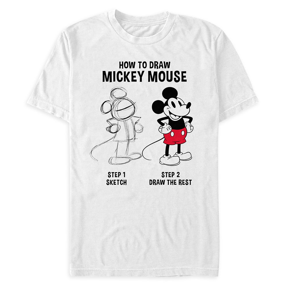Mickey Mouse Sketch T-Shirt for Adults