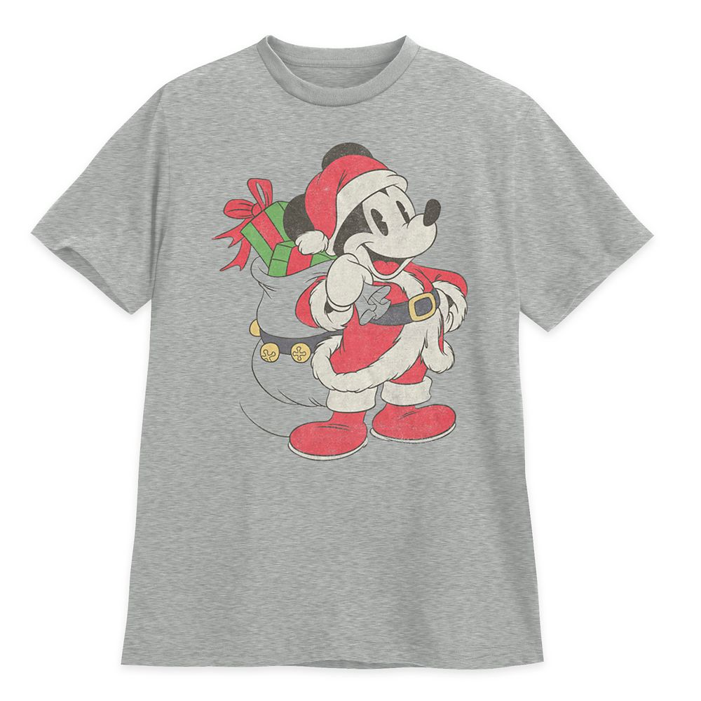 Santa Mickey Mouse Holiday T-Shirt for Adults