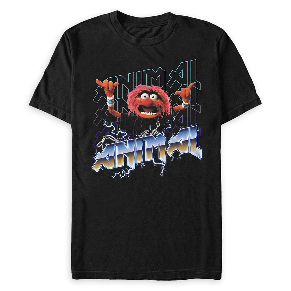 Muppets Men's Animal Metal Short Sleeve Graphic T-Shirt - Black - L