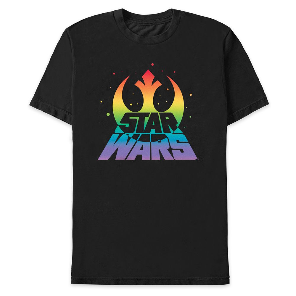 Star Wars Logo and Rebel Alliance Starbird T-Shirt for Adults &ndash; Rainbow Star Wars Collection