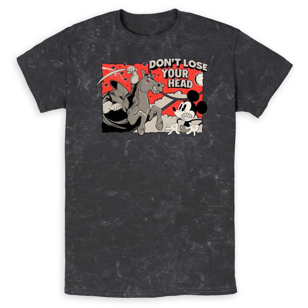 Mickey Mouse and Headless Horseman Mineral Wash T-Shirt for Adults