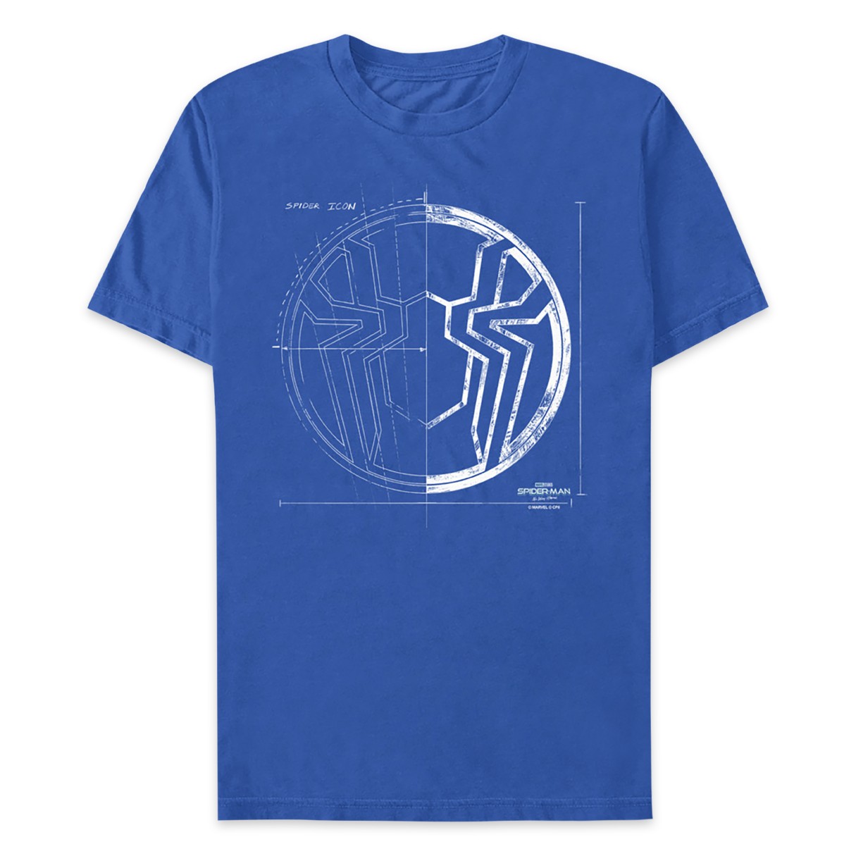 Spider-Man: No Way Home Spider Icon Blueprint T-Shirt for Adults