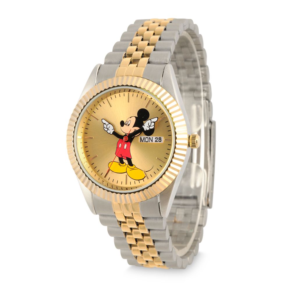 Mickey Mouse Two Tone Alloy Watch for Men Disney Store