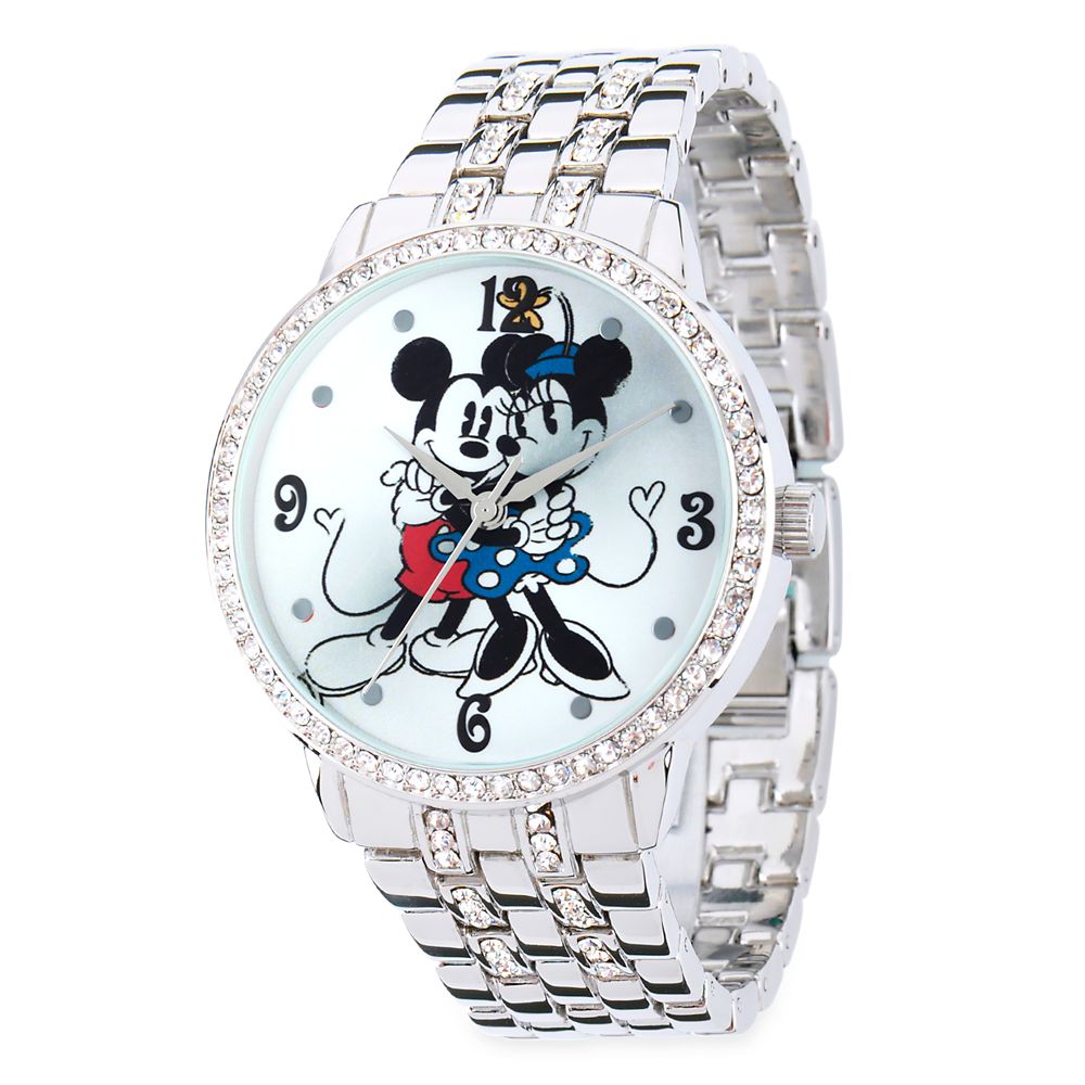 Mickey and Minnie Mouse Silver Alloy Watch for Women Official shopDisney