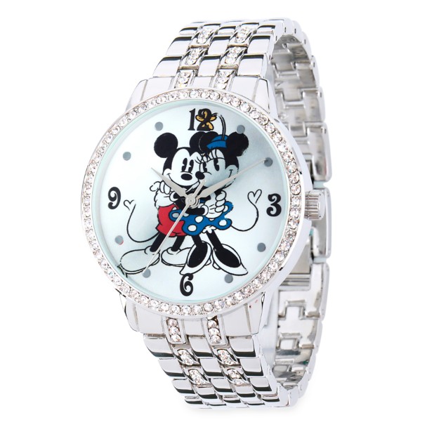 Mickey and Minnie Mouse Silver Alloy Watch for Women