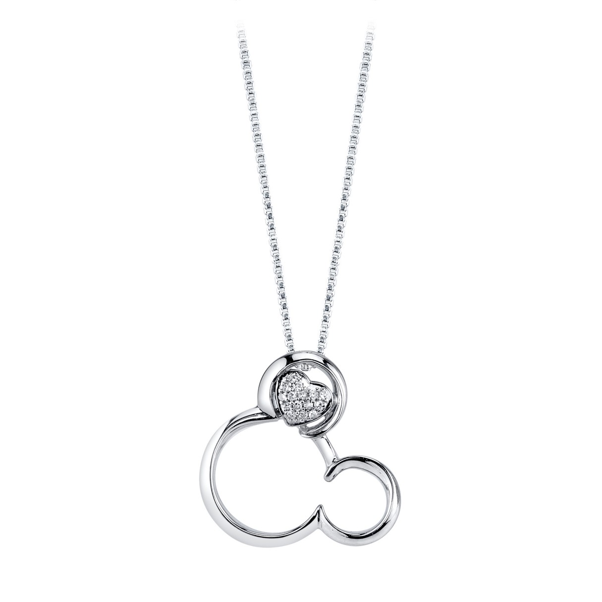 Mickey Mouse Icon Diamond Necklace