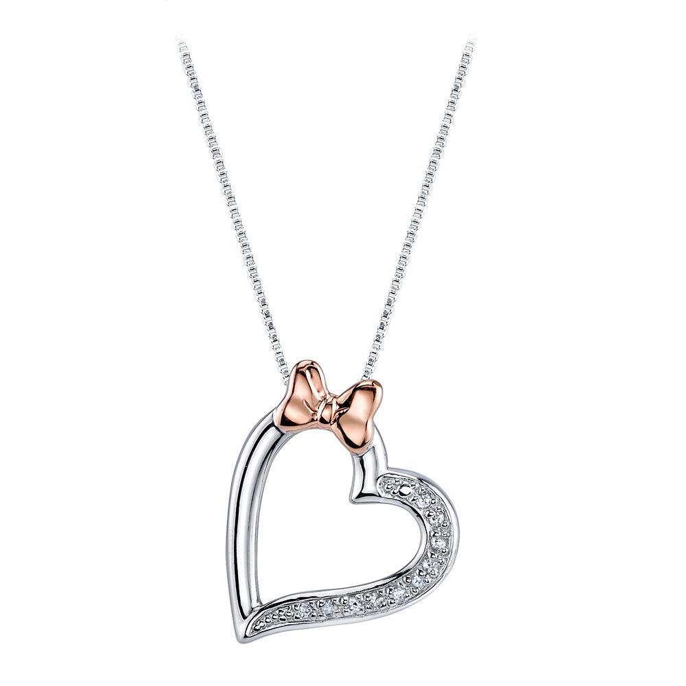 Minnie Mouse Diamond Heart Necklace