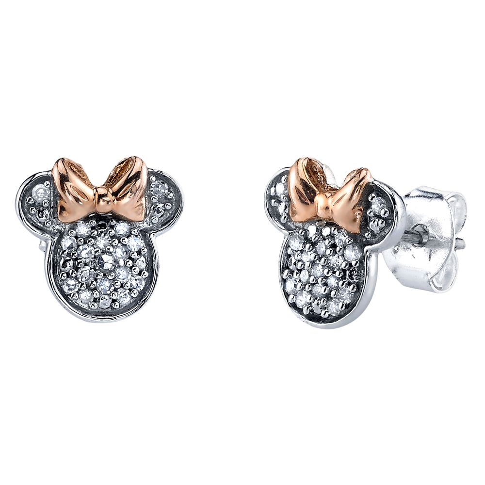 Minnie Mouse Icon Diamond Earrings