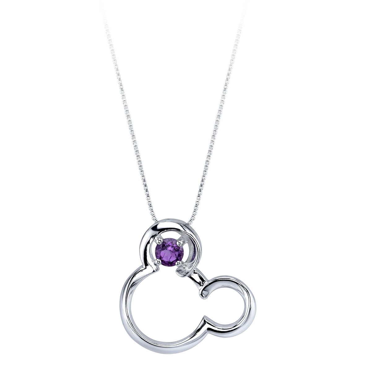 Mickey Mouse February Birthstone Necklace for Women – Amethyst