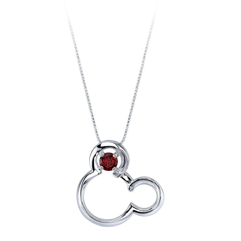Disney Mickey Mouse January Birthstone Necklace for Women - Garnet