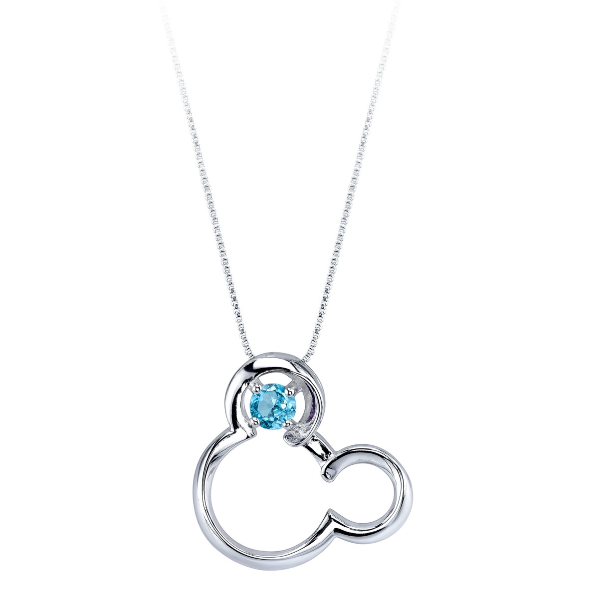 Mickey Mouse December Birthstone Necklace for Women – Blue Topaz