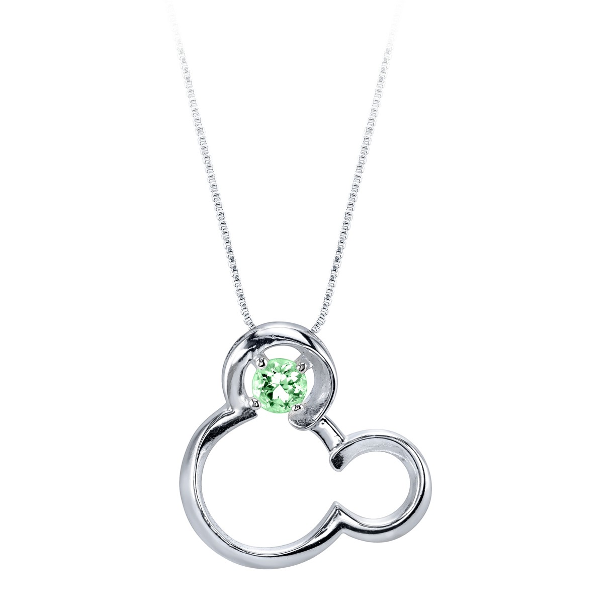 Mickey Mouse August Birthstone Necklace for Women – Peridot