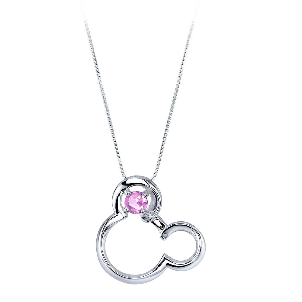 Mickey Mouse October Birthstone Necklace for Women  Pink Sapphire Official shopDisney