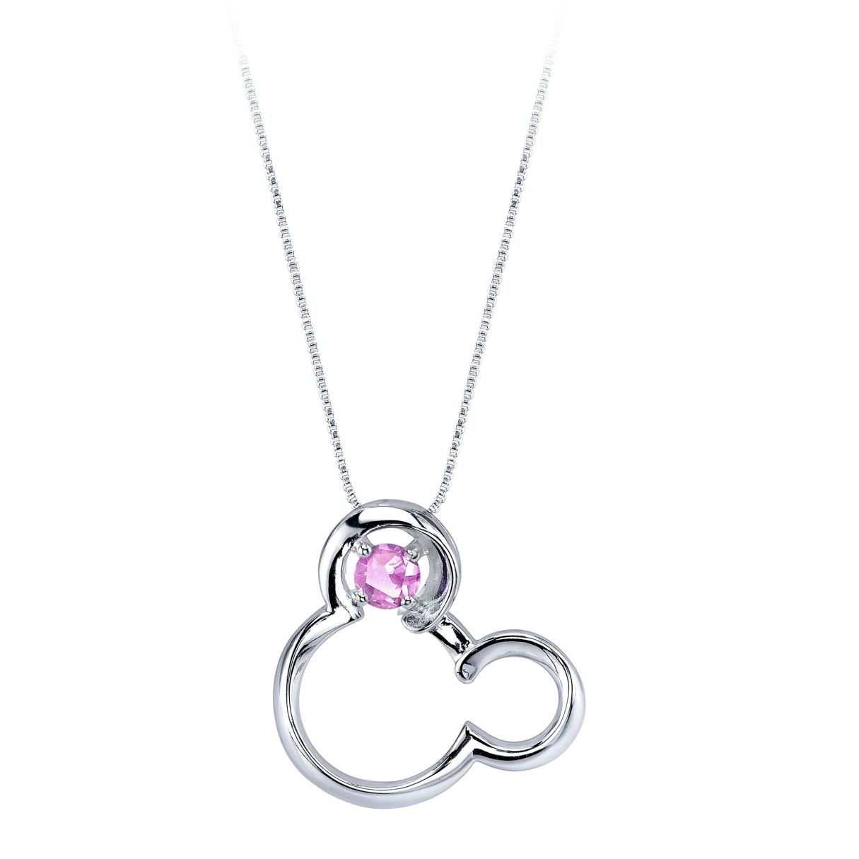 Mickey Mouse October Birthstone Necklace for Women – Pink Sapphire