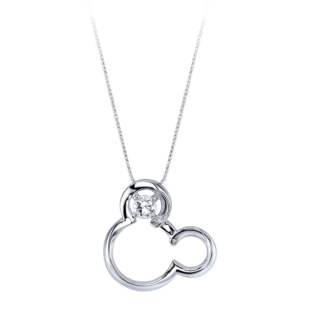 Mickey Mouse April Birthstone Necklace for Women  White Sapphire Official shopDisney