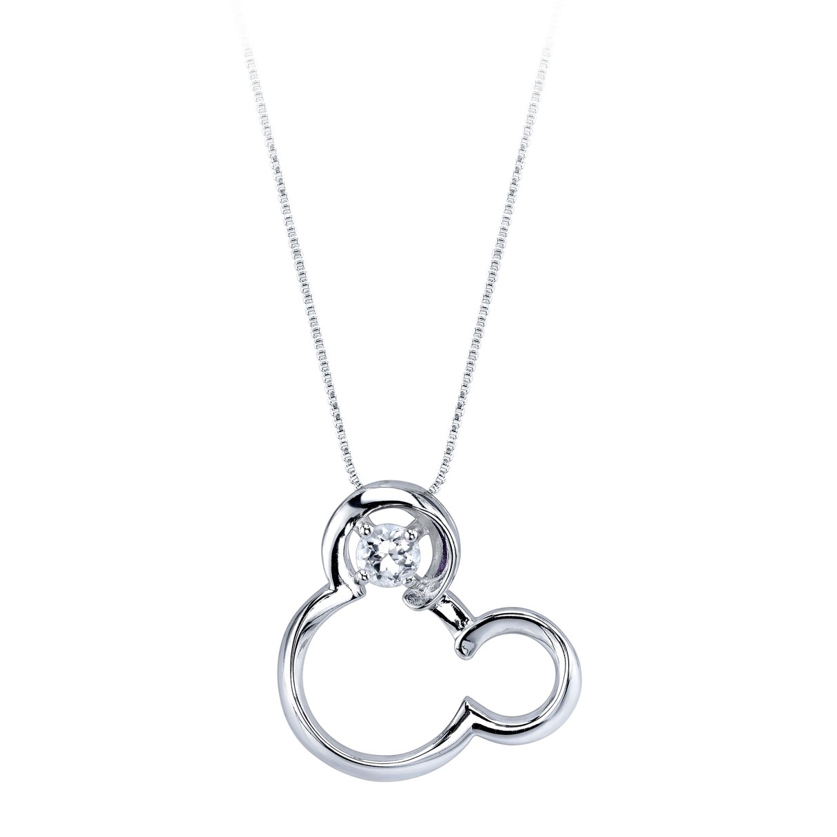Mickey Mouse April Birthstone Necklace for Women – White Sapphire