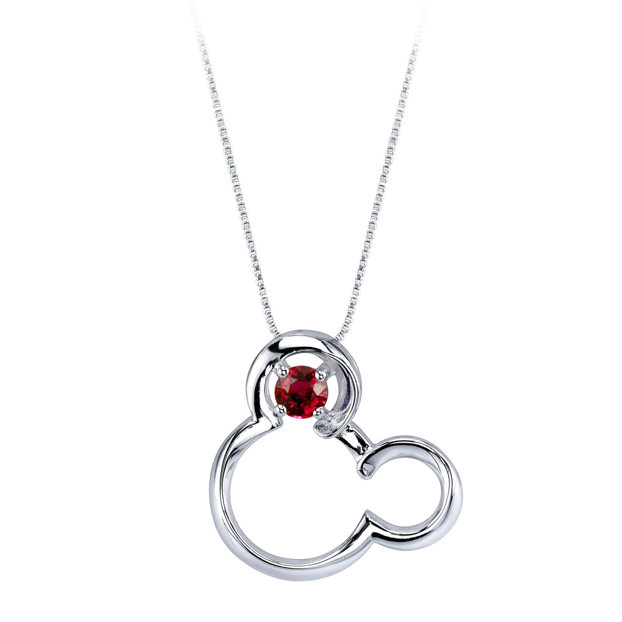 Mickey Mouse July Birthstone Necklace for Women – Ruby