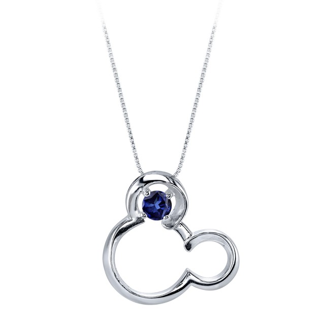 Mickey Mouse September Birthstone Necklace for Women – Sapphire