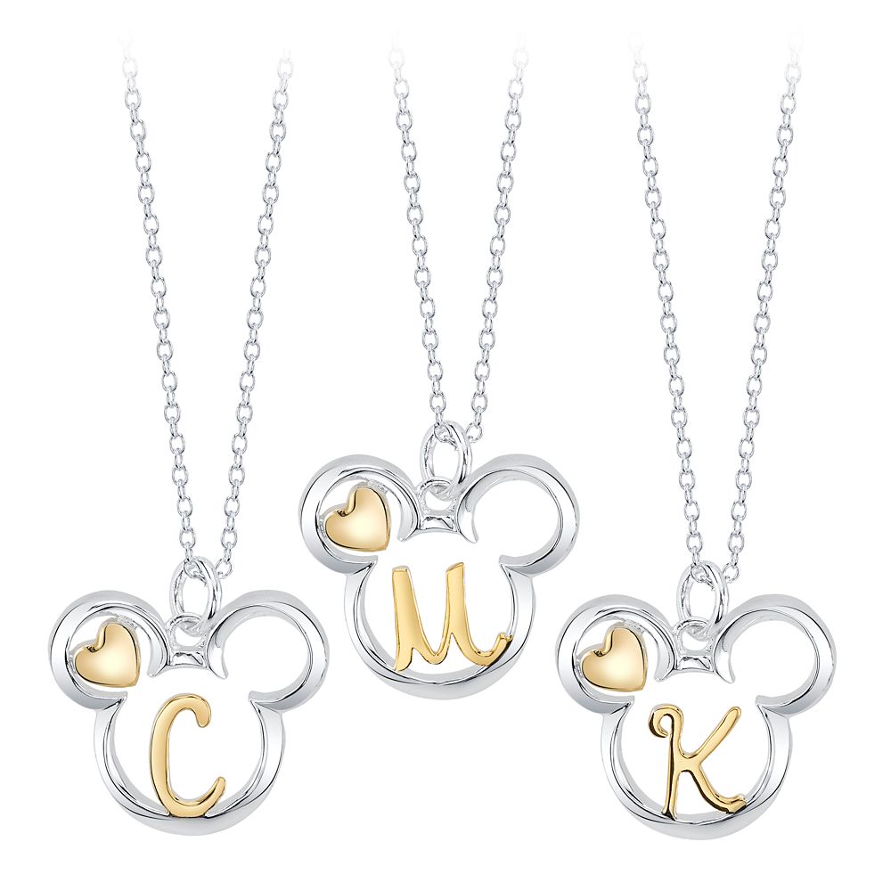 Mickey Mouse Icon with Initial Necklace Official shopDisney