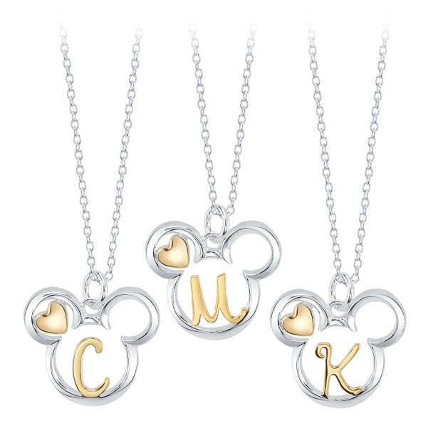 Mickey Mouse Icon with Initial Necklace