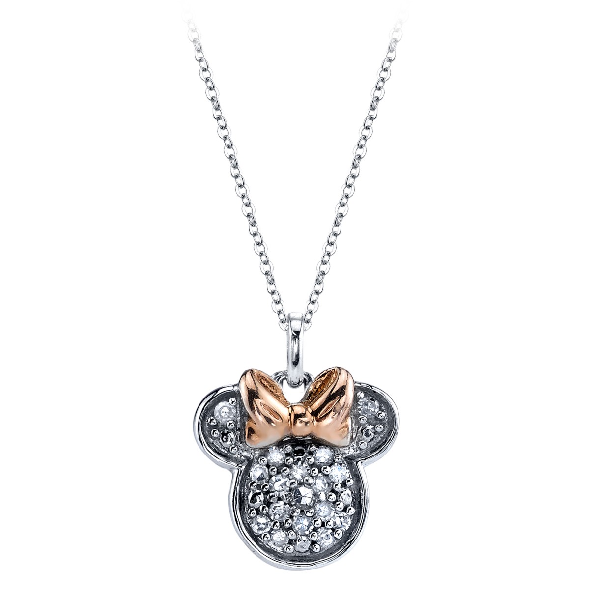Minnie Mouse Icon Diamond Necklace
