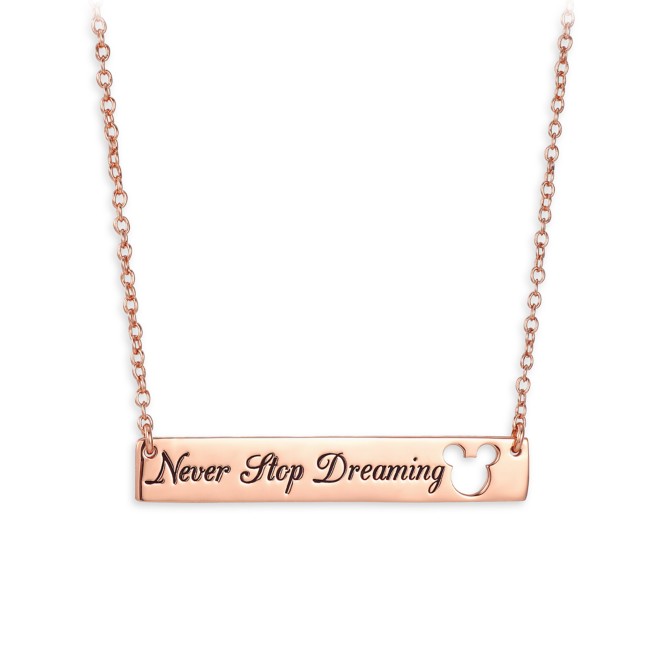 Mickey Mouse ''Never Stop Dreaming'' Bar Necklace