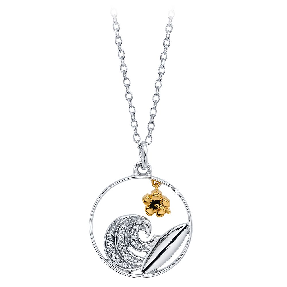 Lilo & Stitch Diamond Wave Pendant Necklace