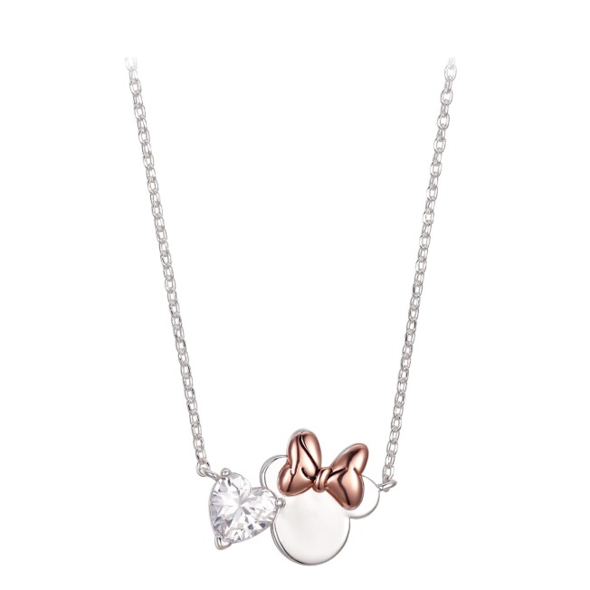 Minnie Mouse Icon and Heart Necklace