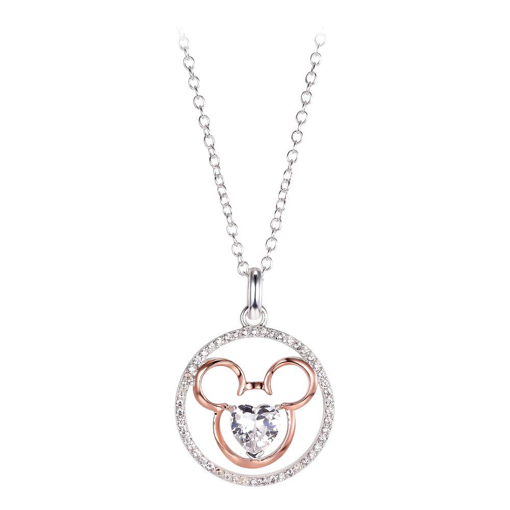 Mickey Mouse Icon and Heart Necklace