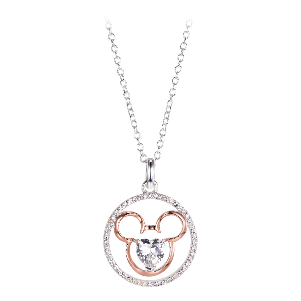 Mickey Mouse Icon Heart Necklace