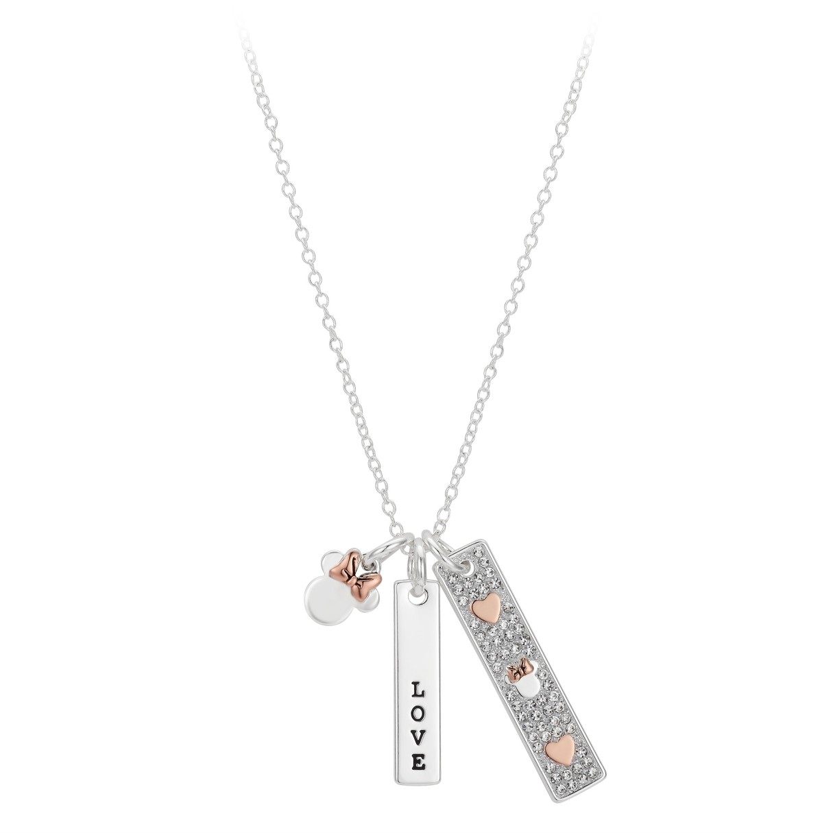 Minnie Mouse ''Love'' Bar Necklace