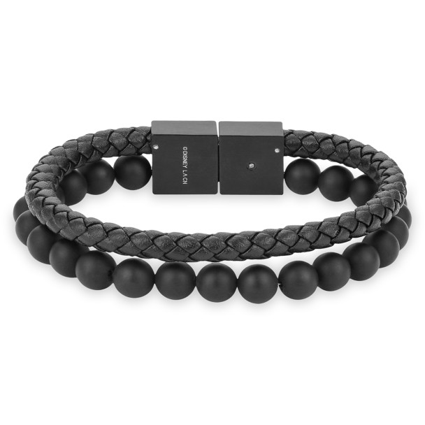 Magnetic Leather Bracelet - Black BLK-7 1/4