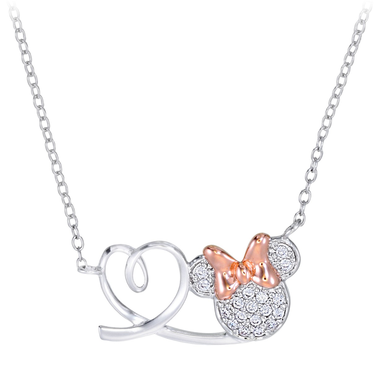 Minnie Mouse and Heart Necklace