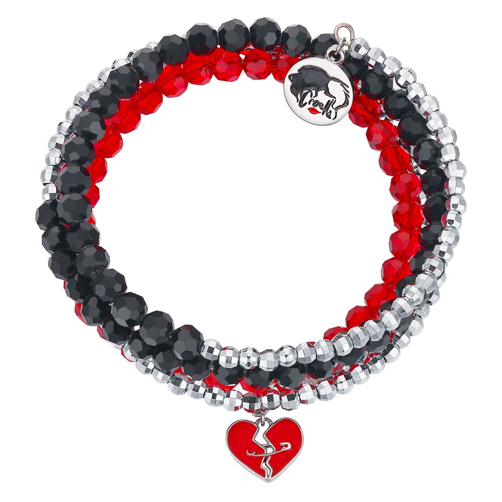 Black, Red, and silver Beads